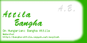 attila bangha business card